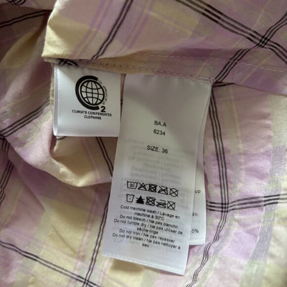 Ganni Ruffled Seersucker Midi Dress - Size 36 - Picture 5 of 5